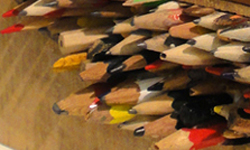 21x16x8cm - wood, pencils/ bois, crayons - 2012